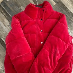 Velour Puffer Jacket